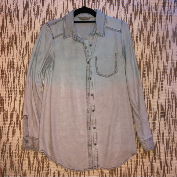 Blue ombré button down shirt - Picture 1 of 1